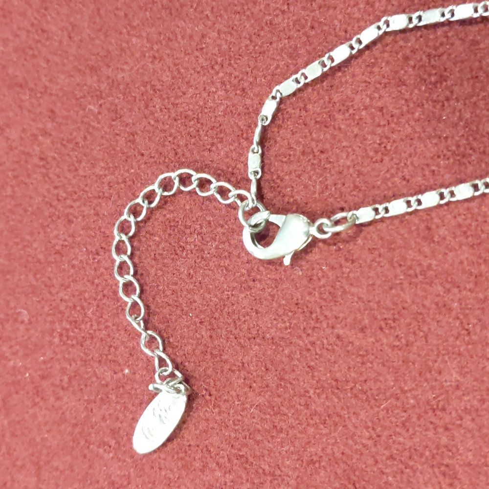 3 for $30 Heart Shaped Pendant Silver Toned Faux Diamonds on Nine Inch Necklace - Picture 5 of 7